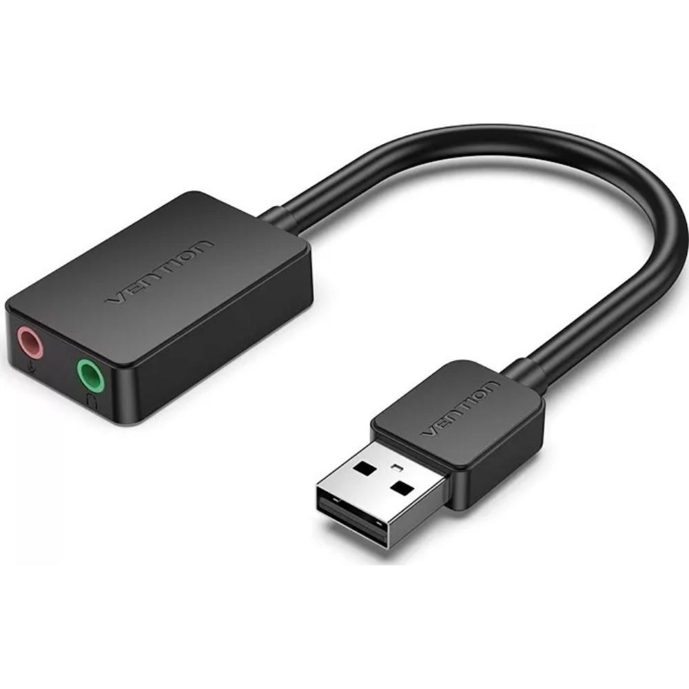 VENTION 2-Port USB External Sound Card 0.15M Black (CDYB0) (VENCDYB0) | JAR Computers VENTION 2-Port USB External Sound Card 0.15M Black (CDYB0) (VENCDYB0)