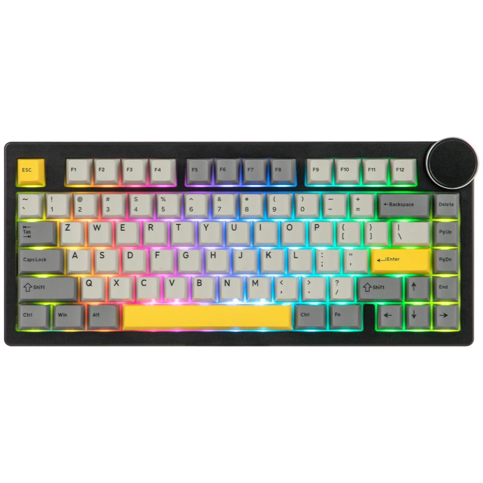 Ajazz геймърска механична клавиатура Gaming Mechanical Keyboard AK820 V2 - Arctic Isle Magnetic Switch [Linear] (English US), Black, Gray, Yellow