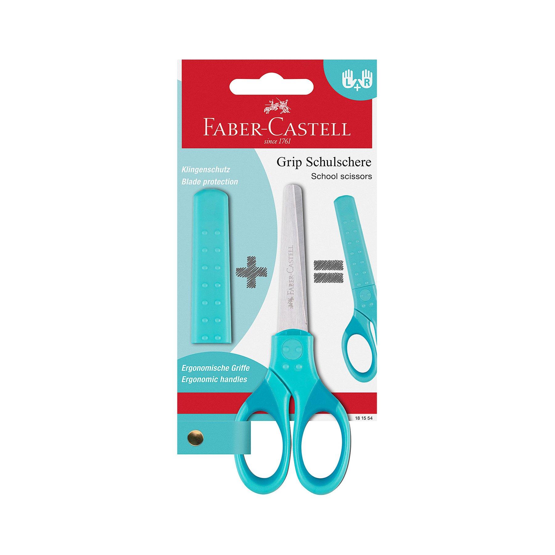 Faber-Castell Ножица Grip, детска, тюркоаз | JAR Computers Faber-Castell Ножица Grip, детска, тюркоаз
