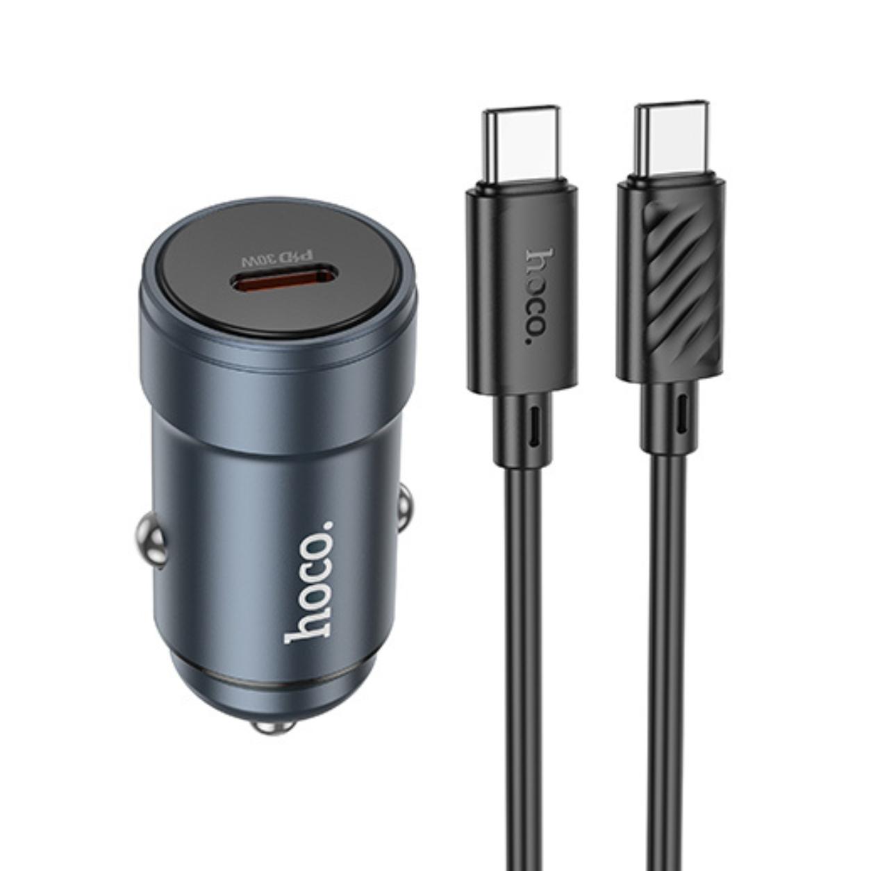 HOCO 12V 30W, USB-C + кабел Type-C - Type-C, Glorious /сив/ - Z57 | JAR Computers HOCO 12V 30W, USB-C + кабел Type-C - Type-C, Glorious /сив/ - Z57