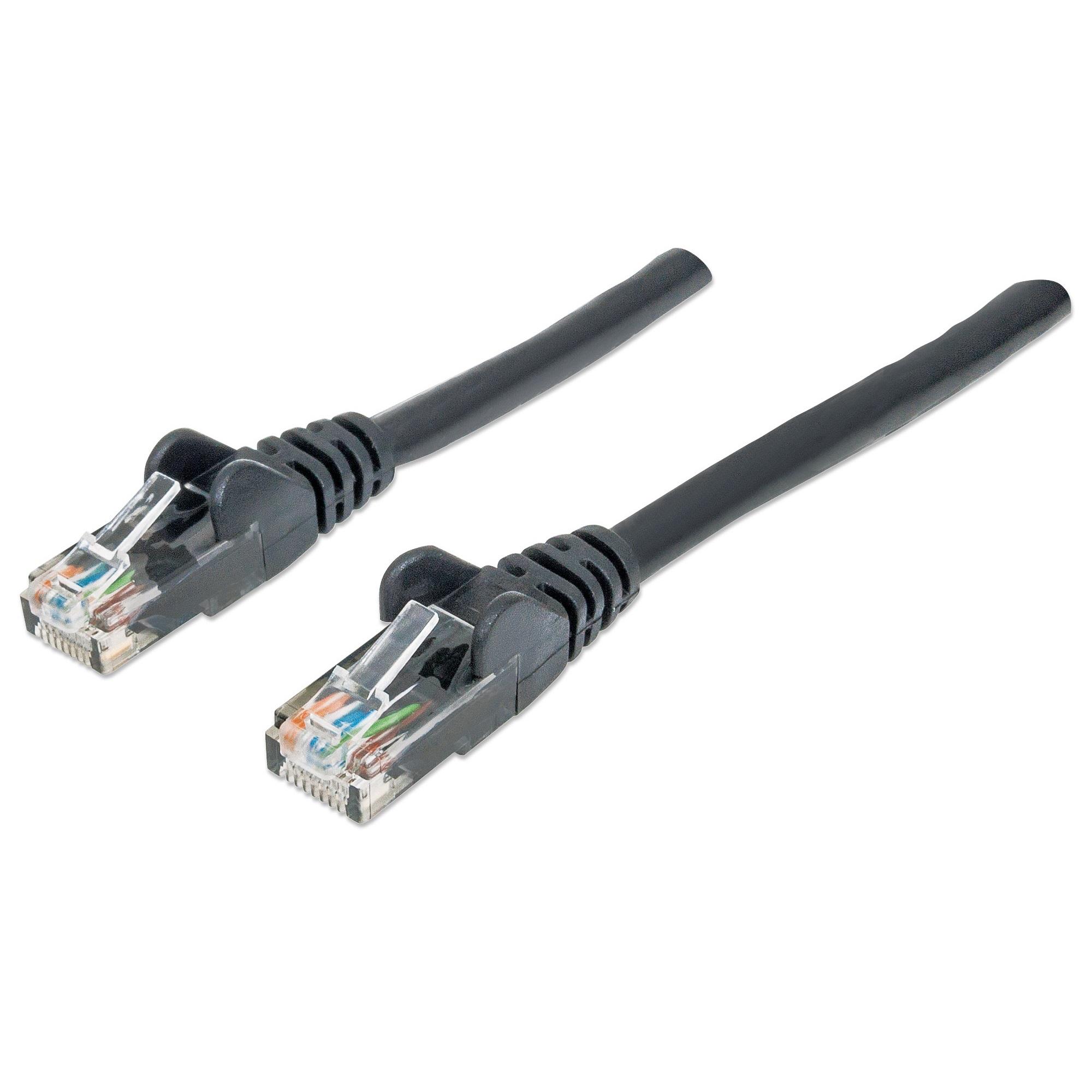 INTELLINET 342032 :: Patch кабел Cat.6 U/UT,10G, 250 MHz, 24 AWG, черен, 0.5 м