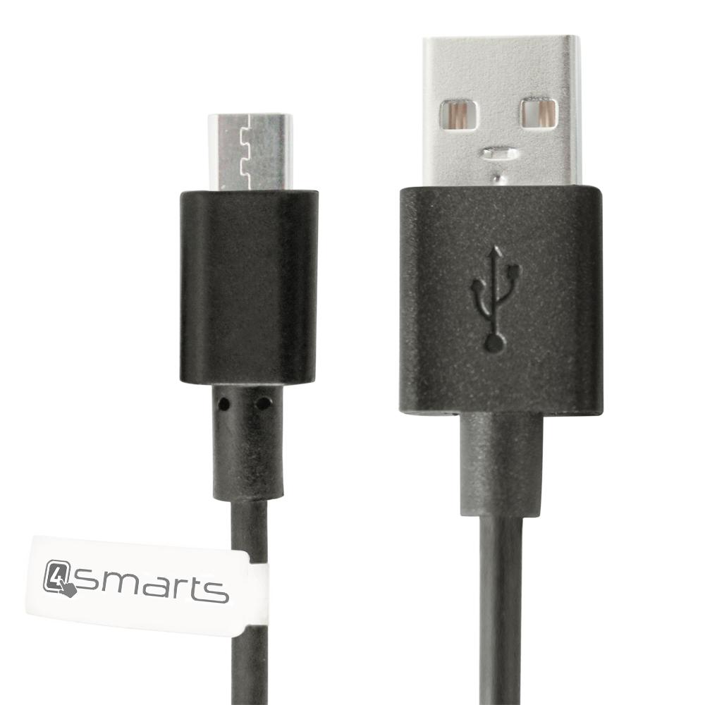 Качествен microUSB кабел за мобилни устройства и устройства с microUSB вход (черен) - 4smarts BasicCord Micro-USB Data Cable (bulk) | JAR Computers Качествен microUSB кабел за мобилни устройства и устройства с microUSB вход (черен) - 4smarts BasicCord Micro-USB Data Cable (bulk)