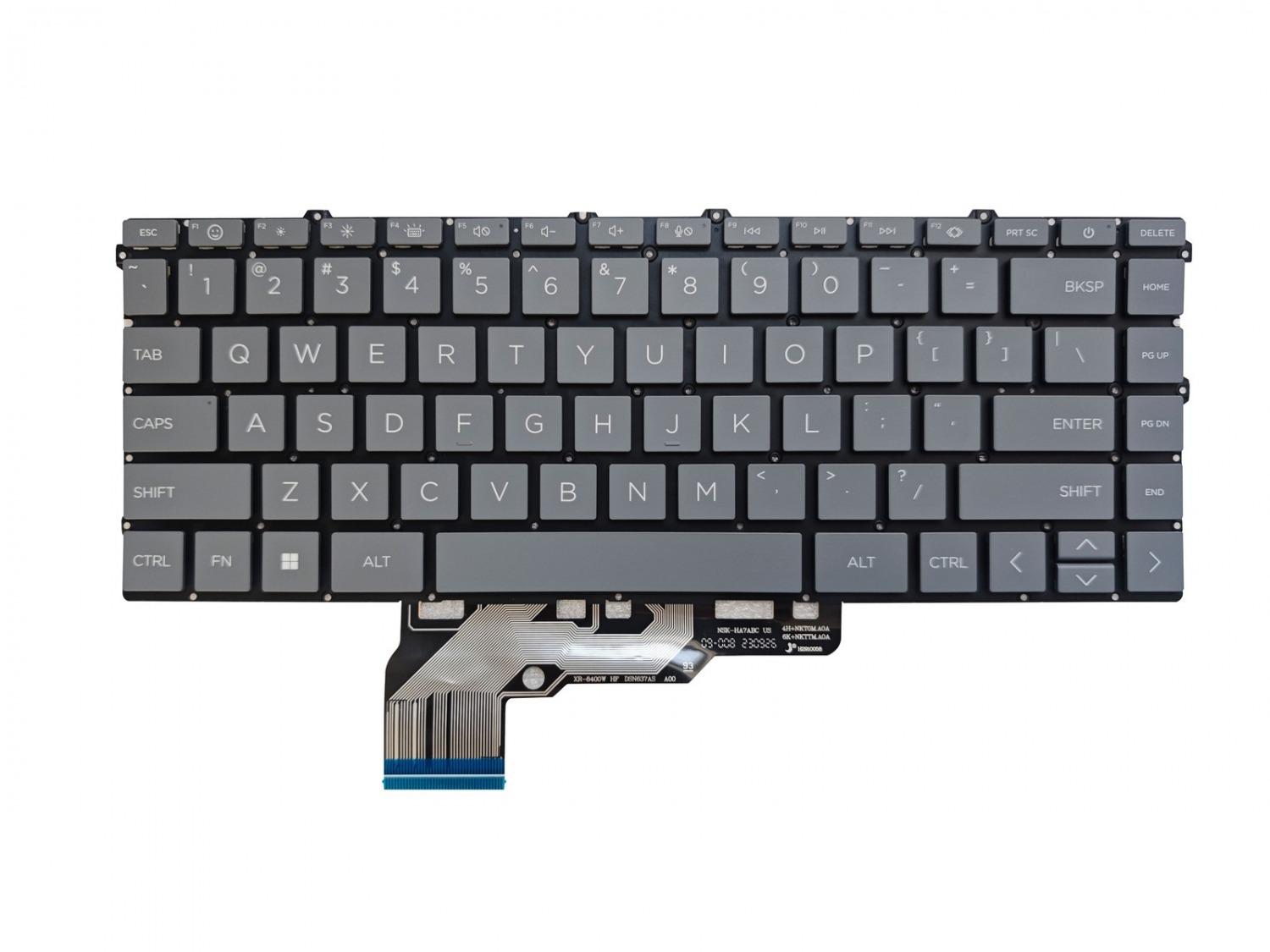 Клавиатура за лаптоп HP Envy X360 15-FH 15-FE Сива Без Рамка с Малък Ентър с Подсветка