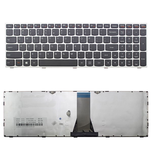 Клавиатура за лаптоп Lenovo IdeaPad B50-30 B50-40 B50-45 Сребриста рамка с Черни клавиши | JAR Computers Клавиатура за лаптоп Lenovo IdeaPad B50-30 B50-40 B50-45 Сребриста рамка с Черни клавиши