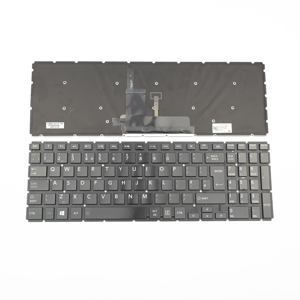 Клавиатура за лаптоп Toshiba Satellite L50-B C55-C L50-C L70-C S50-B P50-C P50D-C P50T-C P55W-C S50D-B S50T-B Radius P50W-C P55W-C - Черна Без Рамка с Голям Ентър и Подсветка (No Frame Black UK With Backlit) | JAR Computers Клавиатура за лаптоп Toshiba Satellite L50-B C55-C L50-C L70-C S50-B P50-C P50D-C P50T-C P55W-C S50D-B S50T-B Radius P50W-C P55W-C - Черна Без Рамка с Голям Ентър и Подсветка (No Frame Black UK With Backlit)