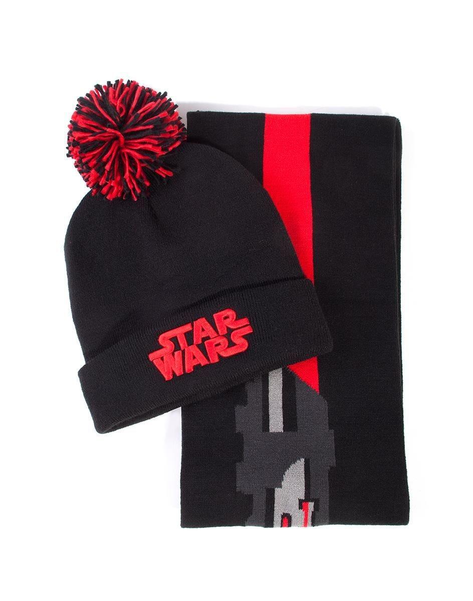 Комплект шал и шапка DIFUZED Star Wars, Darth Vader, Черен/Червен