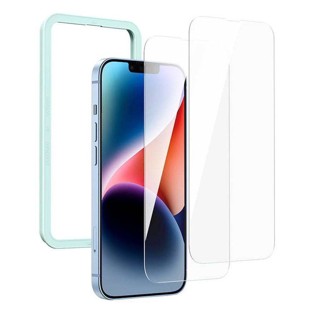 Ugreen Full Coverage HD 2.5D Tempered Glass 2 Pack - 2 броя калени стъклени защитни покрития за дисплея на iPhone 14 Plus, iPhone 13 Pro Max (прозрачен)