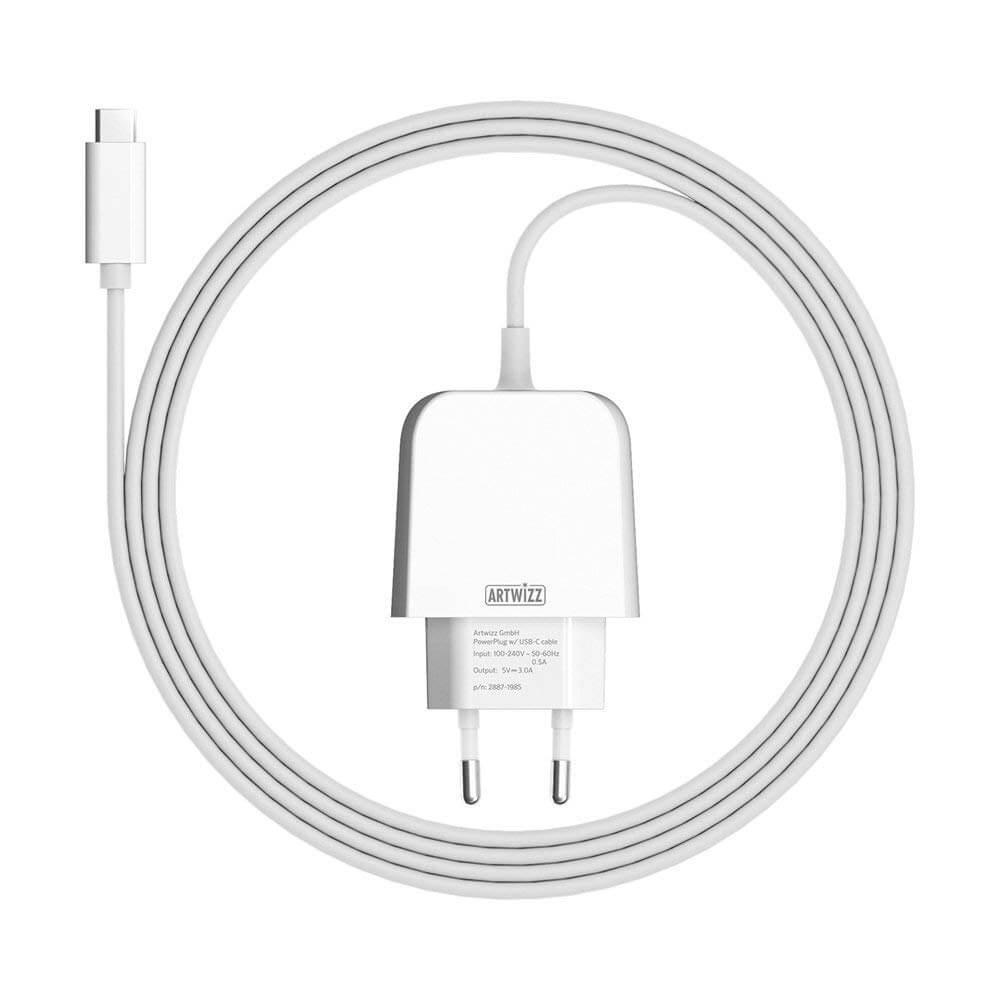 Захранване за ел. мрежа с вграден USB-C кабел - Artwizz PowerPlug with Integrated USB-C cable (2m) 15W (бял) | JAR Computers Захранване за ел. мрежа с вграден USB-C кабел - Artwizz PowerPlug with Integrated USB-C cable (2m) 15W (бял)