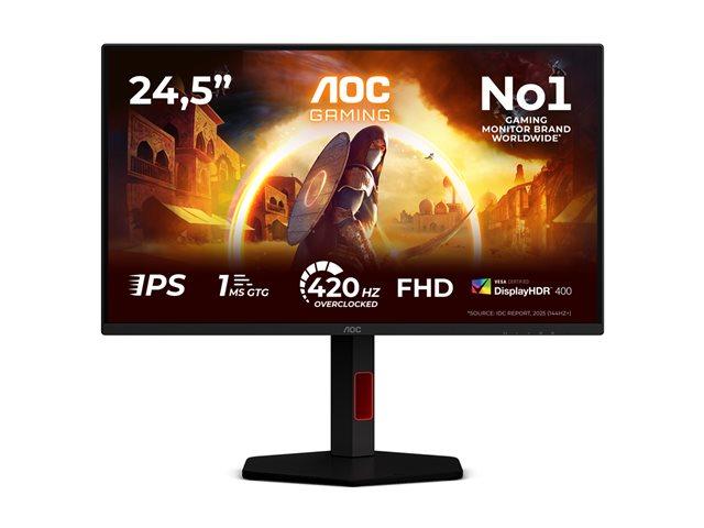 AOC 25G4KUR 24.5inch 1920x1080 Fast IPS Flat H/A 130MM 400Hz USB HUB DP HDMI 400cd/m2 | JAR Computers AOC 25G4KUR 24.5inch 1920x1080 Fast IPS Flat H/A 130MM 400Hz USB HUB DP HDMI 400cd/m2