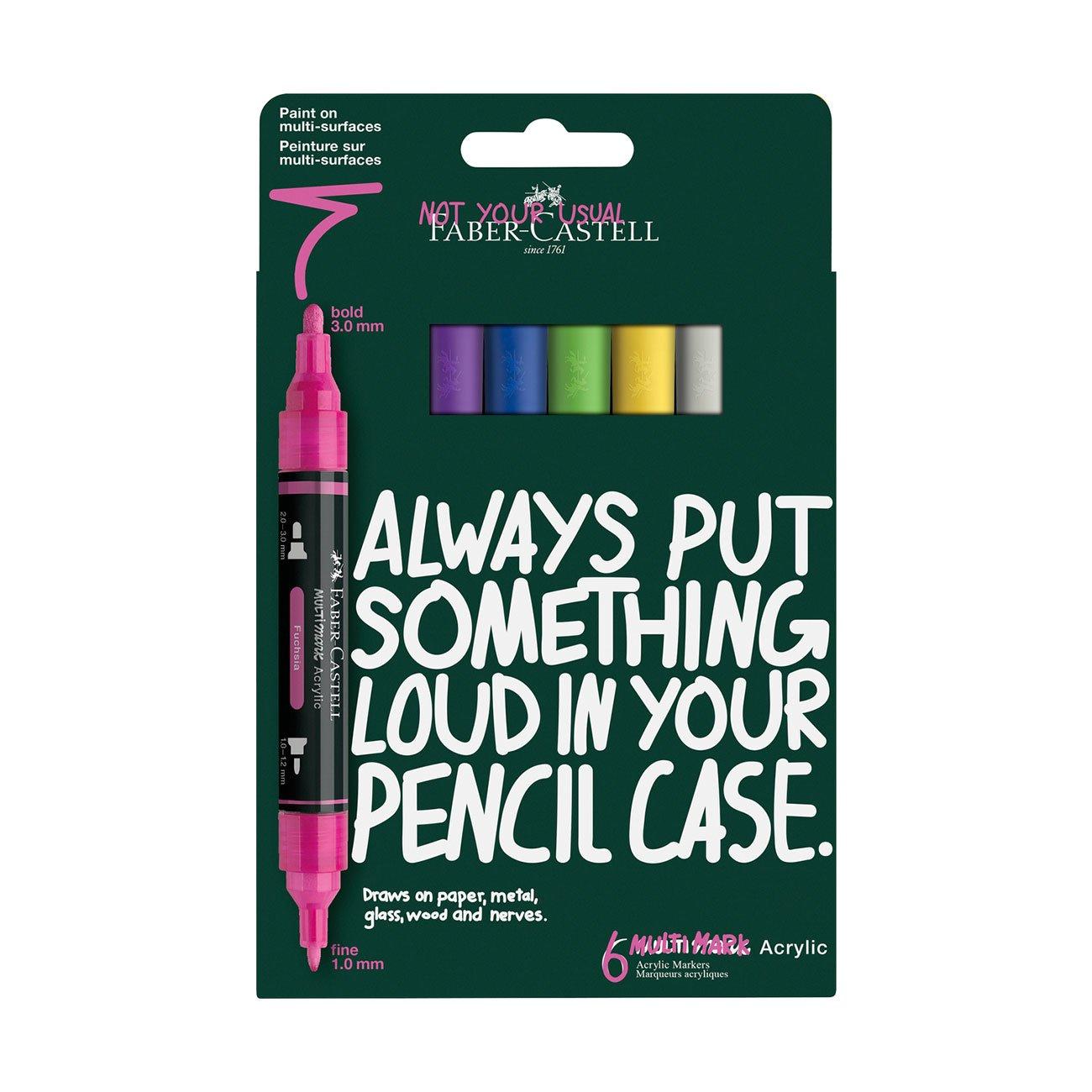 Faber-Castell Акрилен маркер Multimark Vibrant, 6 цвята