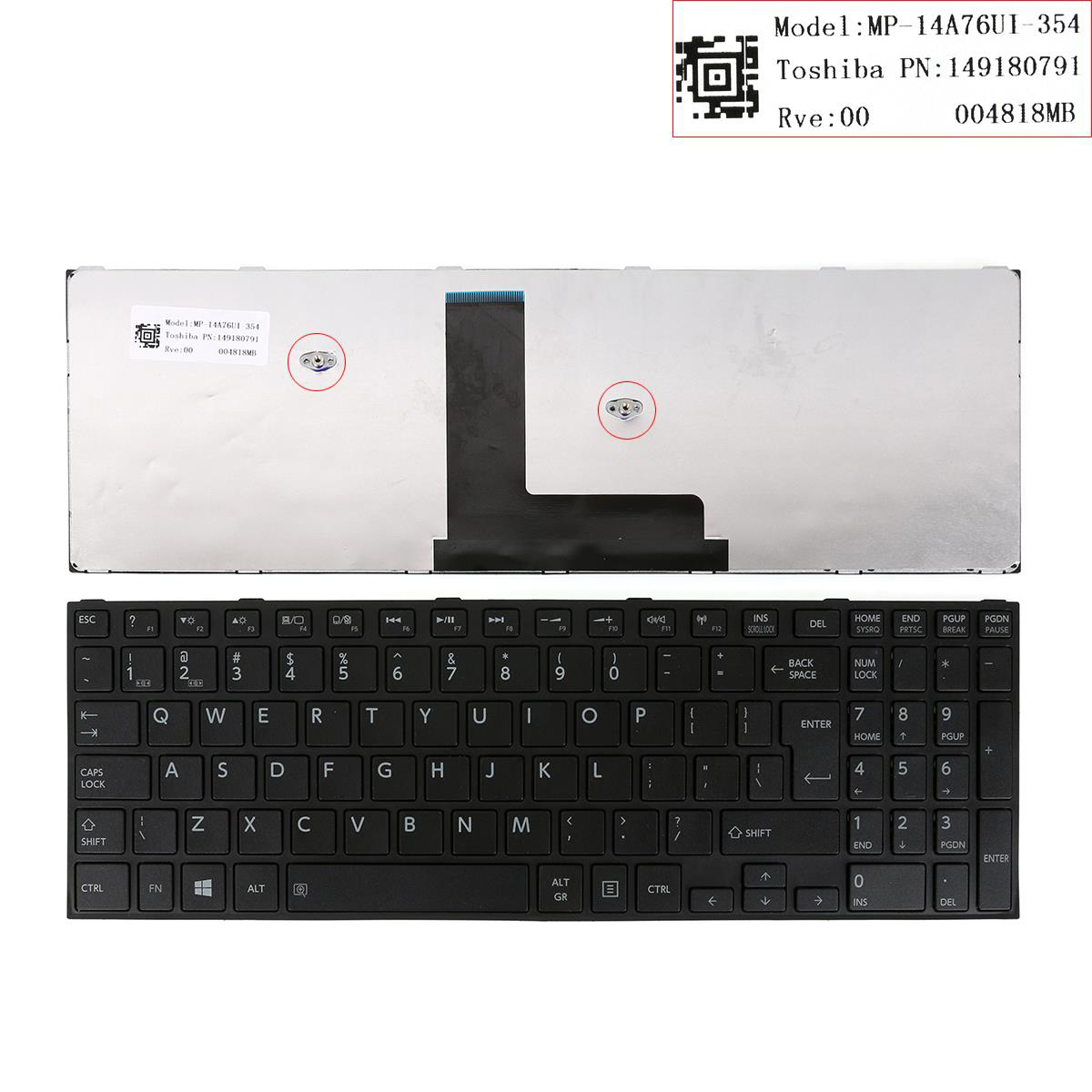 Клавиатура за лаптоп Toshiba Satellite C50-B C55-B C55A-B C55D-B - Черна С Черна Рамка / Black Frame Black с Кирилица | JAR Computers Клавиатура за лаптоп Toshiba Satellite C50-B C55-B C55A-B C55D-B - Черна С Черна Рамка / Black Frame Black с Кирилица