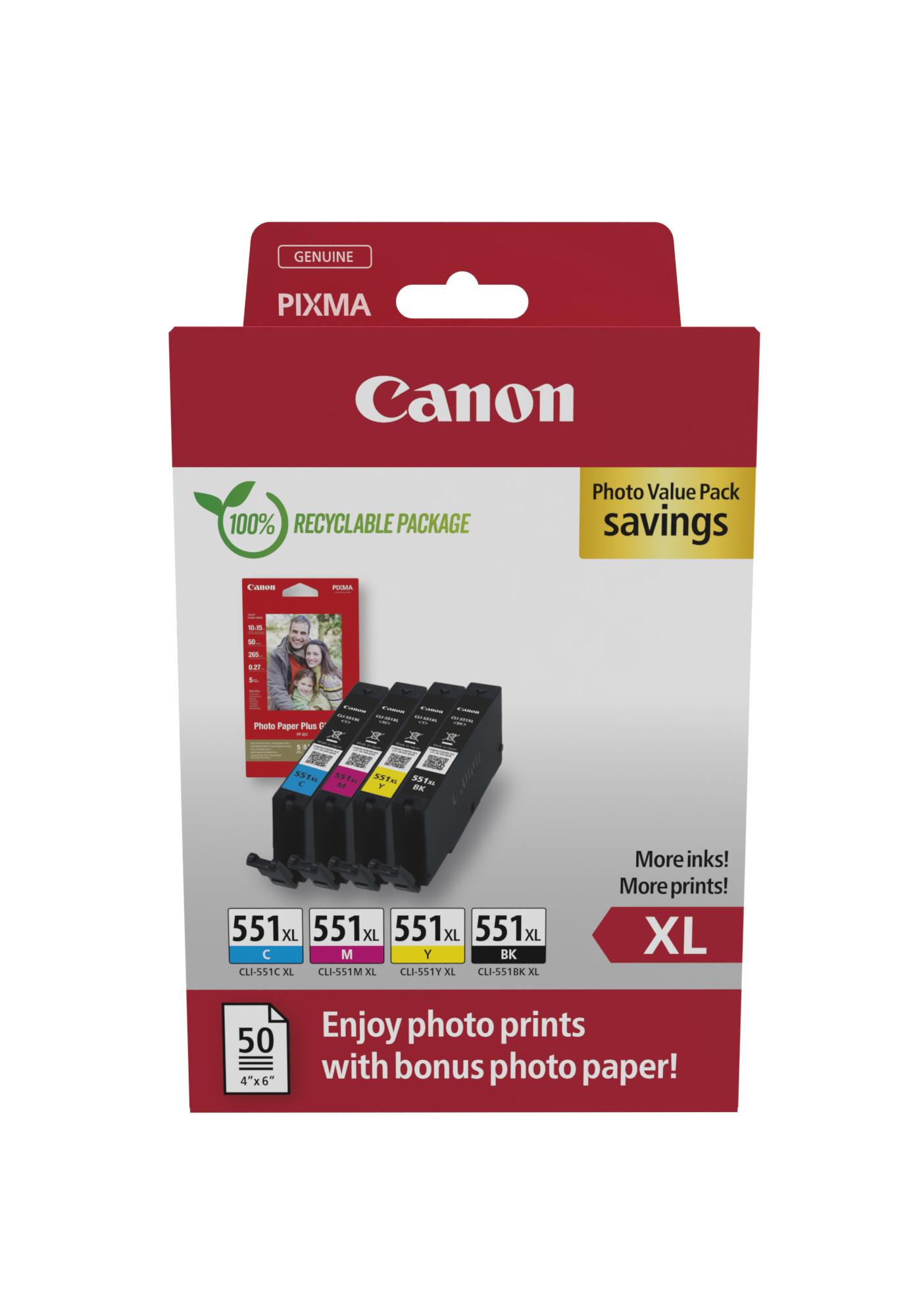 Комплект 4 глави за Canon Pixma MG7100/IP8700/MG6400/IX6800 Series - HIGH CAPACITY - Ink - /551XL/ - CLI551XL (CLI-551XL) / 6443B008 - BK/C/M/Y - XL - Multipack - PN 6443B008 | JAR Computers Комплект 4 глави за Canon Pixma MG7100/IP8700/MG6400/IX6800 Series - HIGH CAPACITY - Ink - /551XL/ - CLI551XL (CLI-551XL) / 6443B008 - BK/C/M/Y - XL - Multipack - PN 6443B008
