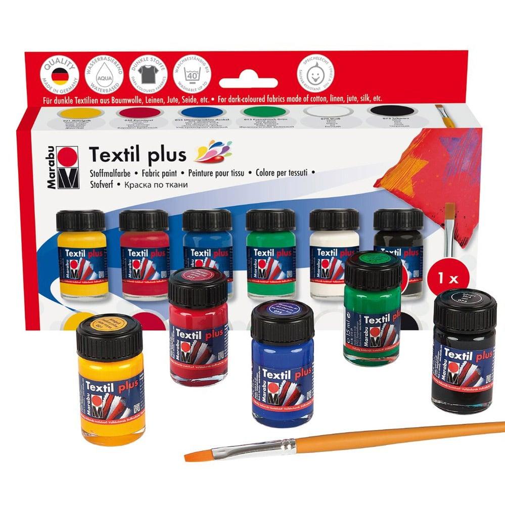 Marabu Бои за текстил Textil Plus, за тъмен текстил, 15 ml, 6 цвята | JAR Computers Marabu Бои за текстил Textil Plus, за тъмен текстил, 15 ml, 6 цвята