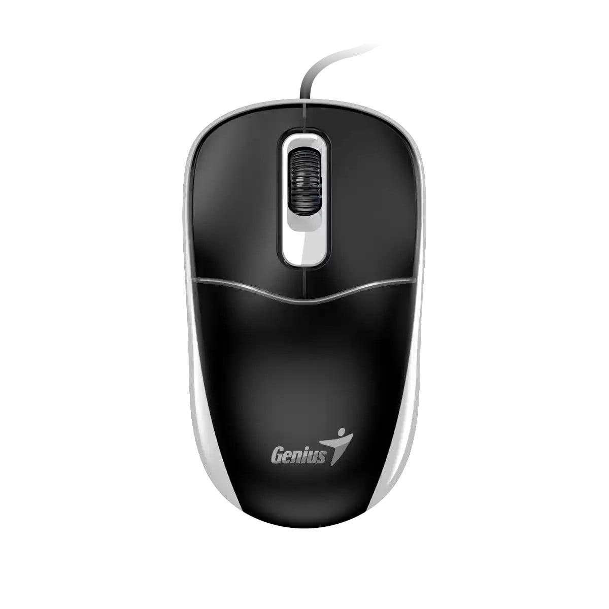 Мишка Genius DX-111, с кабел, USB Type-A, 3 бутона, сива
