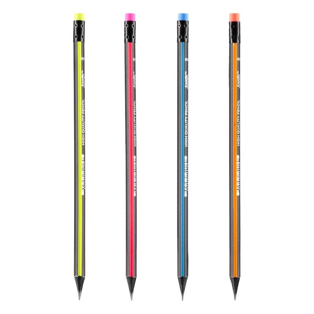 Молив Junior Negro, HB, с гума, асорти, 1 брой