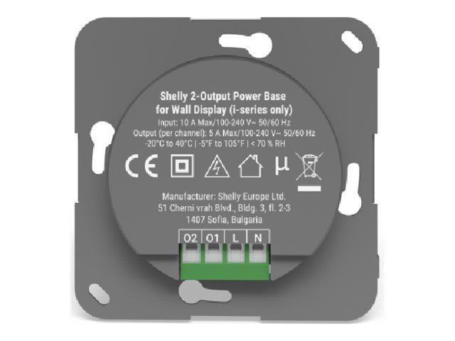 SHELLY Wall Display i-Series 2-Output Power Base