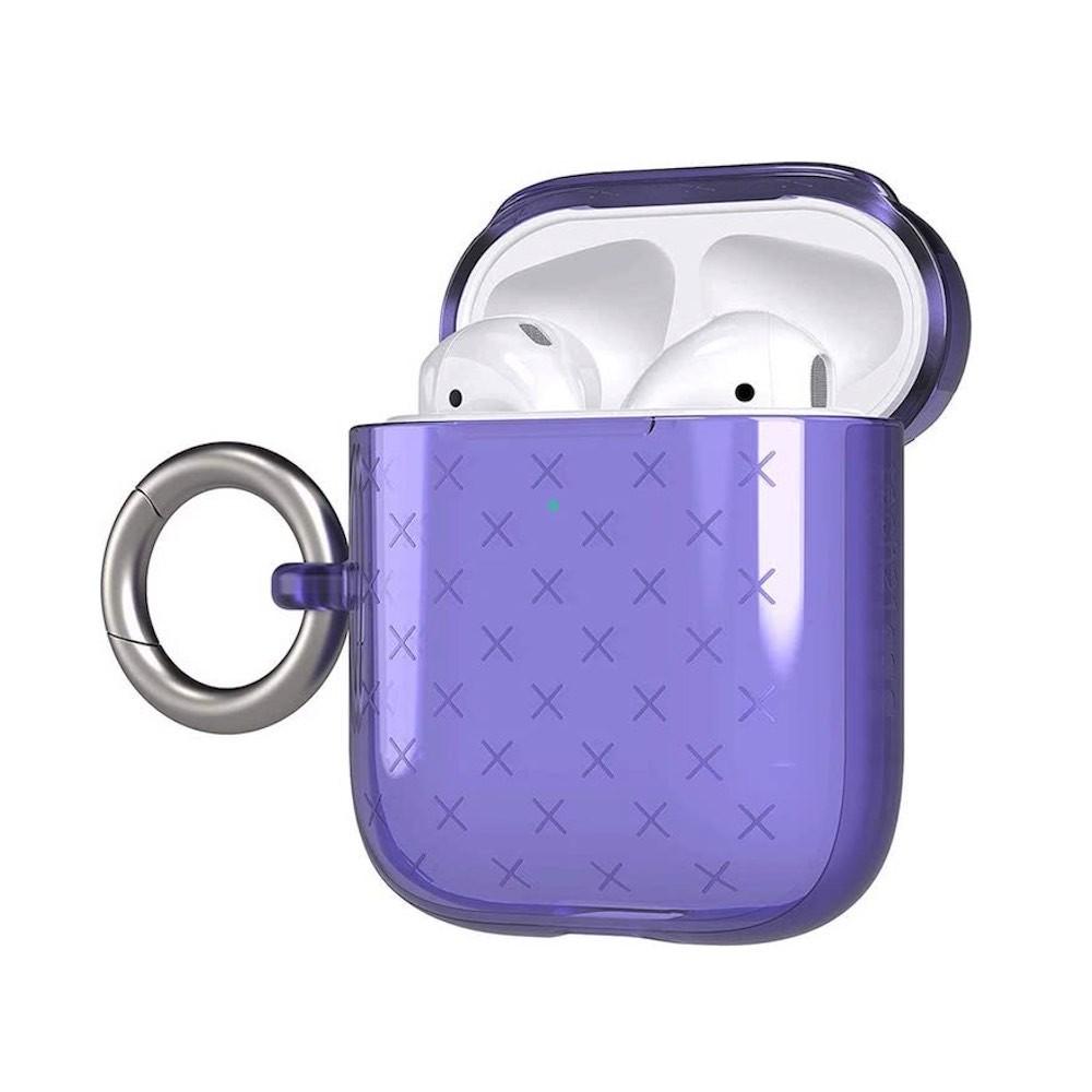 Силиконов (TPU) калъф с карабинер за Apple Airpods и Apple Airpods 2 (тъмносин) - Tech21 Airpods Evo Check TPU Case | JAR Computers Силиконов (TPU) калъф с карабинер за Apple Airpods и Apple Airpods 2 (тъмносин) - Tech21 Airpods Evo Check TPU Case