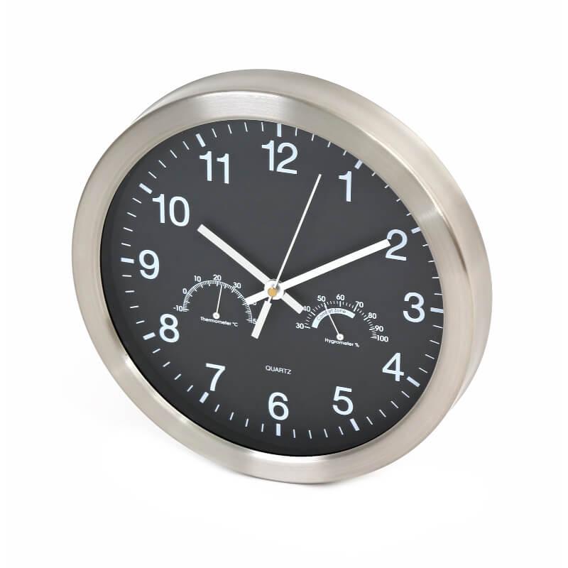 Стенен часовник с термометър и хигрометър - Platinet Winter Clock (черен) | JAR Computers Стенен часовник с термометър и хигрометър - Platinet Winter Clock (черен)