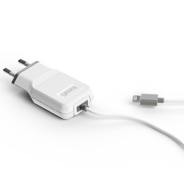 Захранване за ем. мрежа с Lightning за iPhone 5, iPhone 5S, iPhone SE, iPhone 5C и iPod Touch 5 - Gear4 1Amp Micro Charger | JAR Computers Захранване за ем. мрежа с Lightning за iPhone 5, iPhone 5S, iPhone SE, iPhone 5C и iPod Touch 5 - Gear4 1Amp Micro Charger