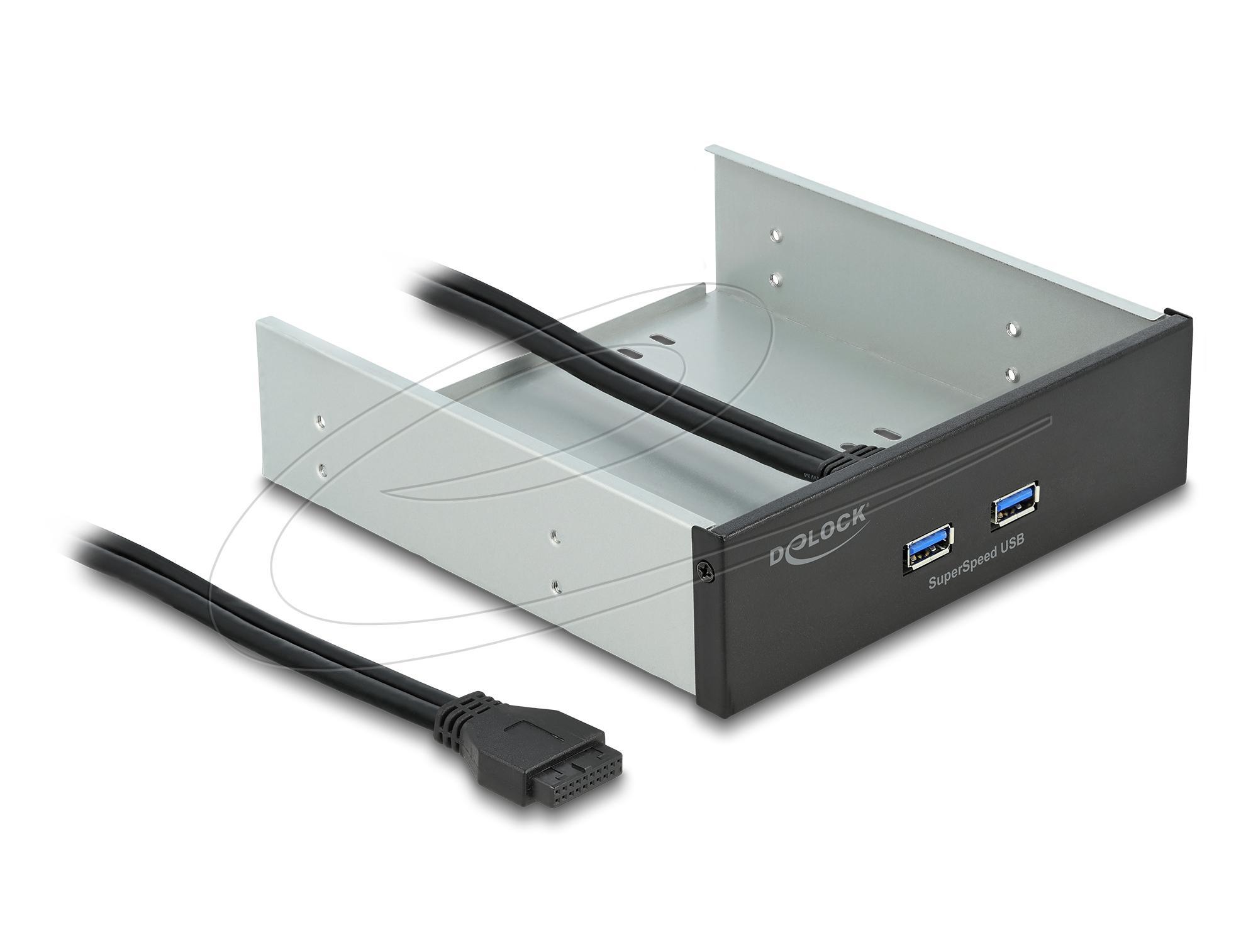 Delock Преден панел за кутия за 5.25″ с 2 x USB 5 Gbps Type-A | JAR Computers Delock Преден панел за кутия за 5.25″ с 2 x USB 5 Gbps Type-A