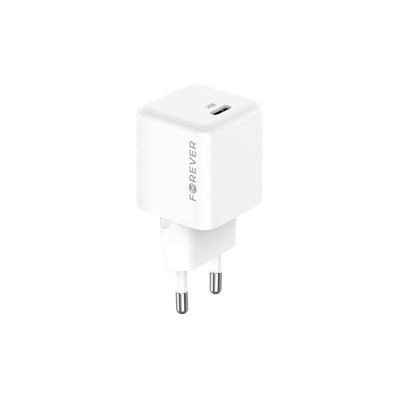 GaN PD QC зарядно устройство Forever 1x USB-C 20W бяло
