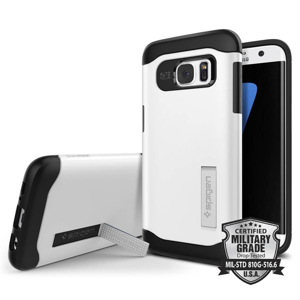 Хибриден кейс с поставка и най-висока степен на защита за Samsung Galaxy S7 Edge - Spigen Slim Armor Case (бял) | JAR Computers Хибриден кейс с поставка и най-висока степен на защита за Samsung Galaxy S7 Edge - Spigen Slim Armor Case (бял)