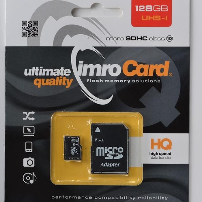 Карта памет Imro MicroSD с адптер 128 GB | JAR Computers Карта памет Imro MicroSD с адптер 128 GB