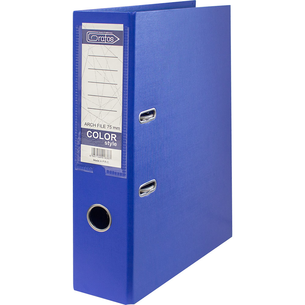 Класьор GRAFOS COLOR PP A4 8см син | JAR Computers Класьор GRAFOS COLOR PP A4 8см син