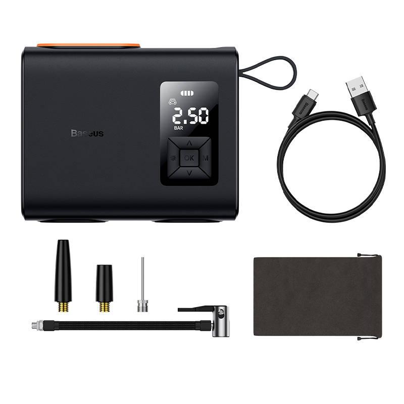 Компресор за автомобилни гуми с вградена 6000 mAh батерия - Baseus Mega Energy Pump 250W (CRNL060001) (черен) | JAR Computers Компресор за автомобилни гуми с вградена 6000 mAh батерия - Baseus Mega Energy Pump 250W (CRNL060001) (черен)