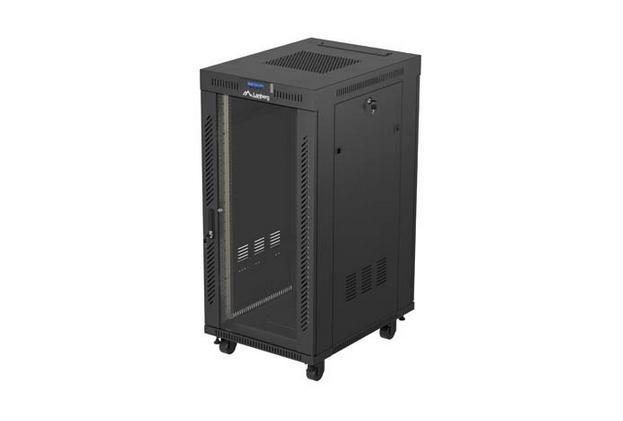 Lanberg Rack Cabinet 19" Free-Standing 24U/600X800 (FlAT Pack) With Glass Door LCD Black V2 | JAR Computers Lanberg Rack Cabinet 19" Free-Standing 24U/600X800 (FlAT Pack) With Glass Door LCD Black V2