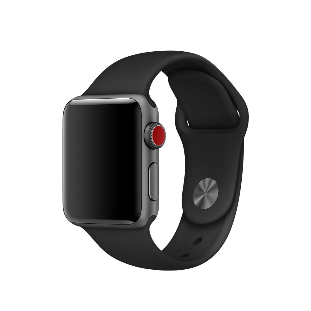 Оригинална силиконова каишка за Apple Watch 42мм, 44мм (Apple Box) - Apple Sport Band S/M & M/L (reconditioned) (черен) | JAR Computers Оригинална силиконова каишка за Apple Watch 42мм, 44мм (Apple Box) - Apple Sport Band S/M & M/L (reconditioned) (черен)