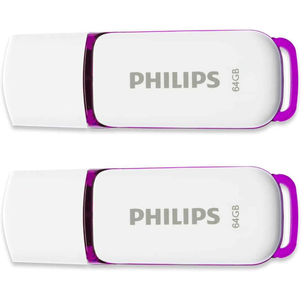 Philips Snow 2-Pack 64GB USB 2.0 Stick Μωβ (FM64FD70D/00) (PHIFM64FD70D-00) | JAR Computers Philips Snow 2-Pack 64GB USB 2.0 Stick Μωβ (FM64FD70D/00) (PHIFM64FD70D-00)