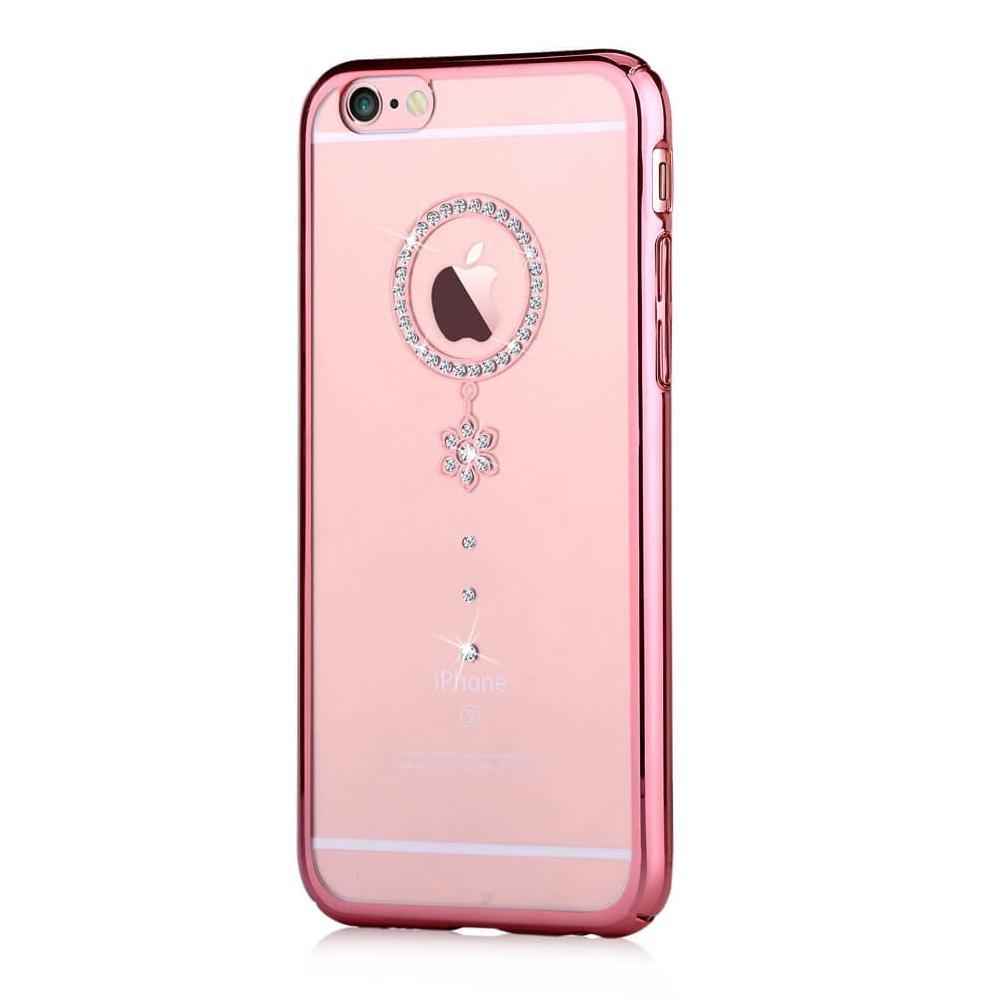 Поликарбонатов кейс за iPhone 6, iPhone 6S (с кристали Сваровски) - Comma Crystal Camelia Case (розово злато и бели кристали) | JAR Computers Поликарбонатов кейс за iPhone 6, iPhone 6S (с кристали Сваровски) - Comma Crystal Camelia Case (розово злато и бели кристали)