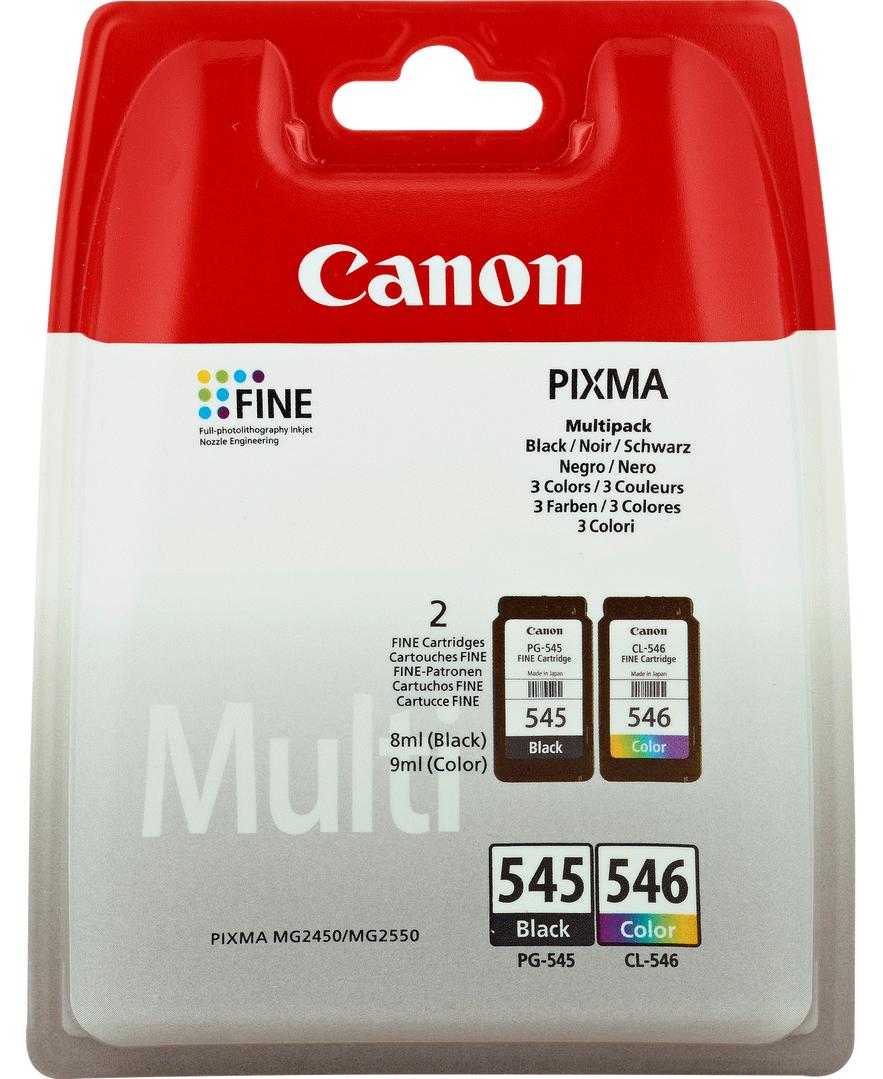 Canon PG-545/CL-546 Multipack глава и патрон за мастиленоструен принтер 2 броя Оригинал Черен, Синьо-зелен, Пурпурен, Жълт | JAR Computers Canon PG-545/CL-546 Multipack глава и патрон за мастиленоструен принтер 2 броя Оригинал Черен, Синьо-зелен, Пурпурен, Жълт
