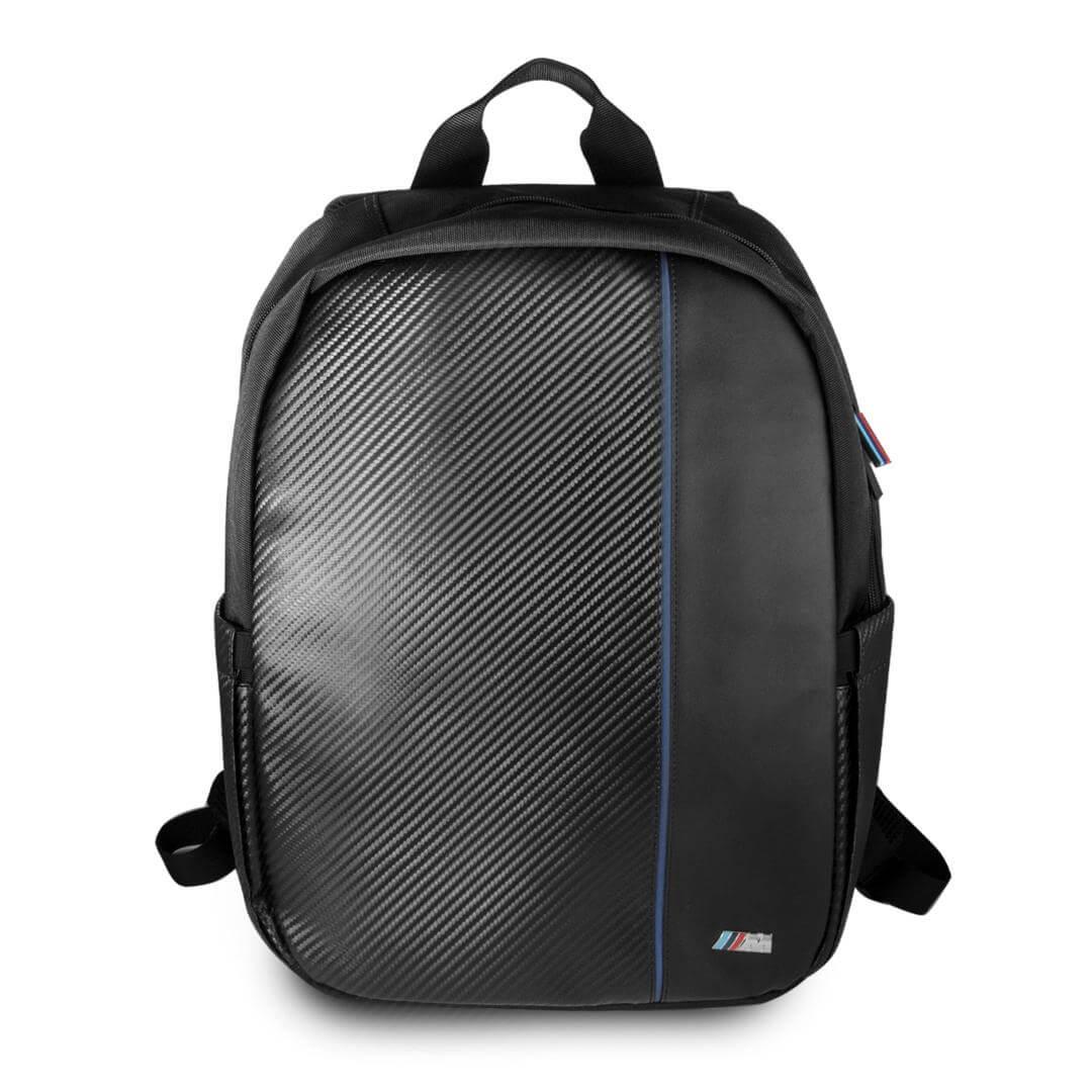 Дизайнерска раница за преносими компютри до 15.6 инча - BMW Carbon Navy Stripe Backpack (черна) | JAR Computers Дизайнерска раница за преносими компютри до 15.6 инча - BMW Carbon Navy Stripe Backpack (черна)