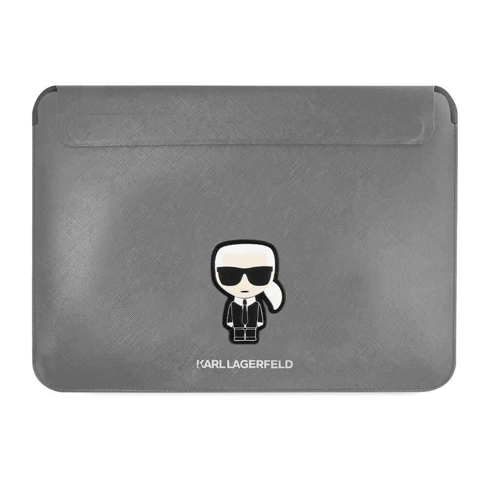 Дизайнерски кожен калъф за MacBook и преносими компютри до 16 инча - Karl Lagerfeld Saffiano Ikonik Leather Laptop Sleeve 16 (сребрист) | JAR Computers Дизайнерски кожен калъф за MacBook и преносими компютри до 16 инча - Karl Lagerfeld Saffiano Ikonik Leather Laptop Sleeve 16 (сребрист)