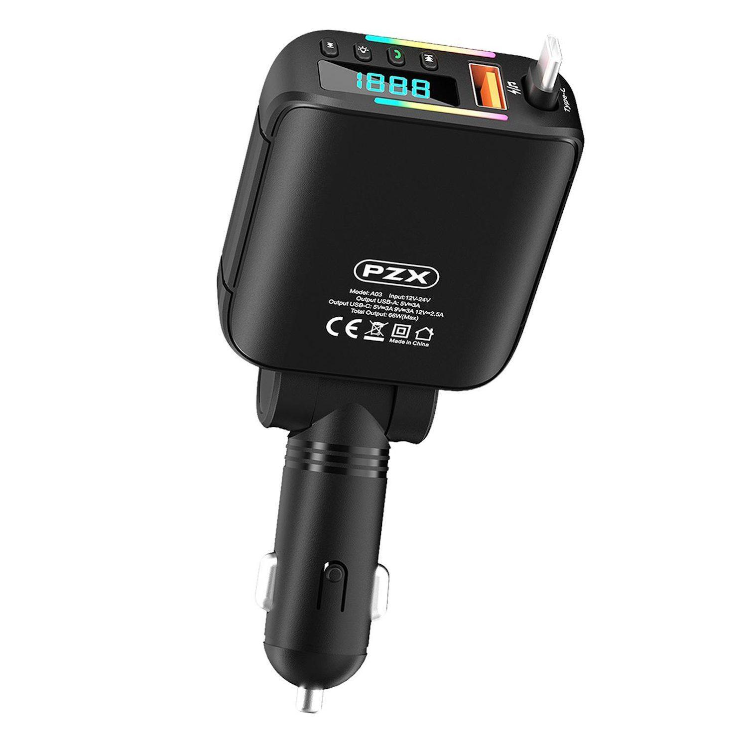 FM трансмитер Bluetooth PZX A03 66W PD Charge | JAR Computers FM трансмитер Bluetooth PZX A03 66W PD Charge