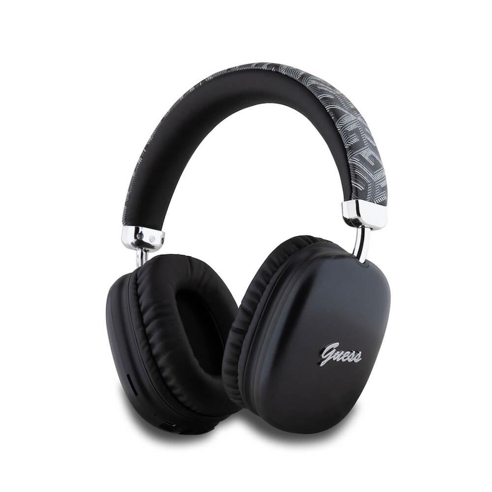 Guess G Cube Script Logo Bluetooth Headphones - безжични блутут слушалки с микрофон за мобилни устройства (черен)