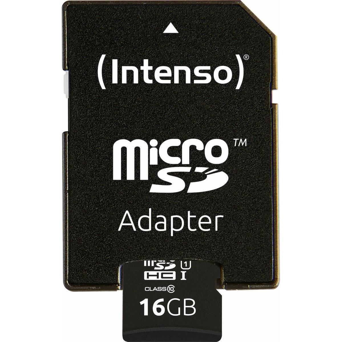 INTENSO microSDHC Card 16GB Class 10 UHS-I Professional with Adapter (3433470) (INTE3433470)