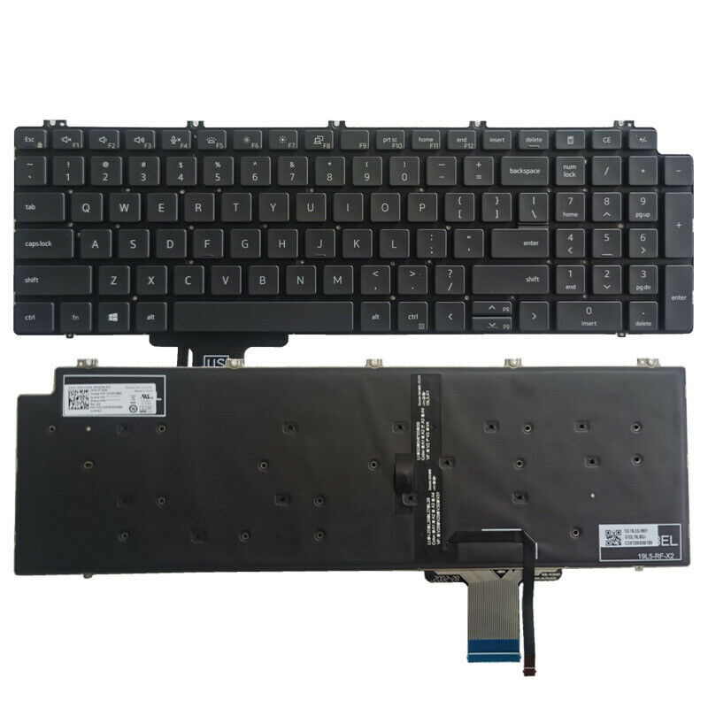 Клавиатура за лаптоп Dell Precision 7550 7750 Black Without Frame With Backlit / Черна Без Рамка с Подсветка US/UK | JAR Computers Клавиатура за лаптоп Dell Precision 7550 7750 Black Without Frame With Backlit / Черна Без Рамка с Подсветка US/UK