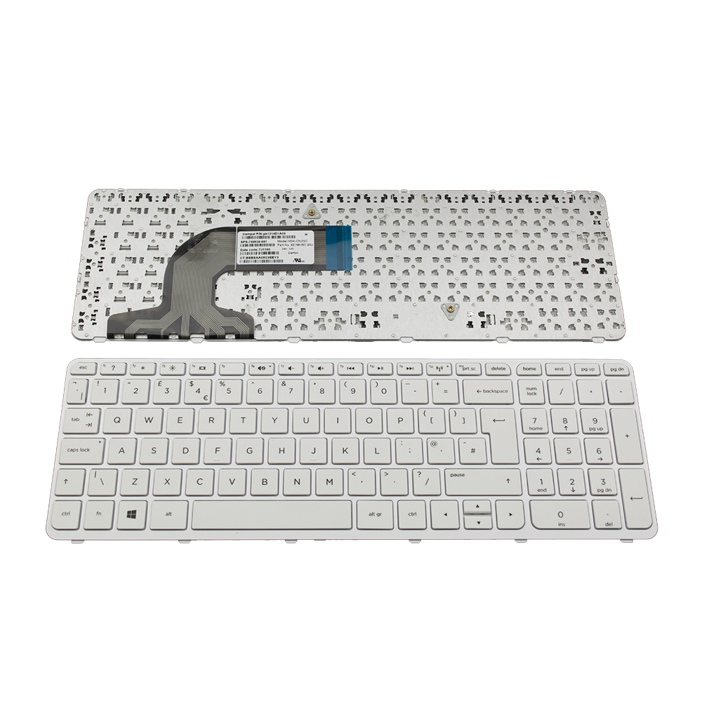 Клавиатура за лаптоп HP Pavilion 15-E 15-N 15-R HP 250 G3 Бяла с Бяла Рамка с Кирилица / White Frame White | JAR Computers Клавиатура за лаптоп HP Pavilion 15-E 15-N 15-R HP 250 G3 Бяла с Бяла Рамка с Кирилица / White Frame White