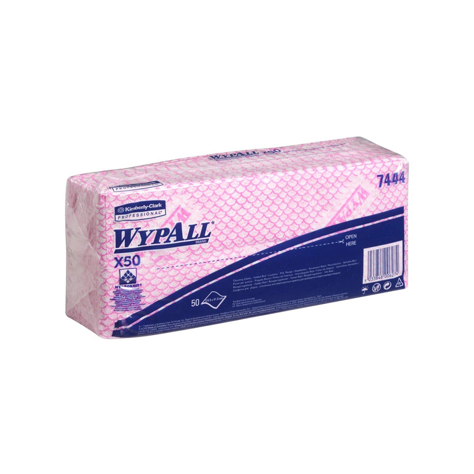 Кърпа Kimberly-Clark WypAll X50 7444, 41.8 х 24.7 cm, червена, 50 броя | JAR Computers Кърпа Kimberly-Clark WypAll X50 7444, 41.8 х 24.7 cm, червена, 50 броя
