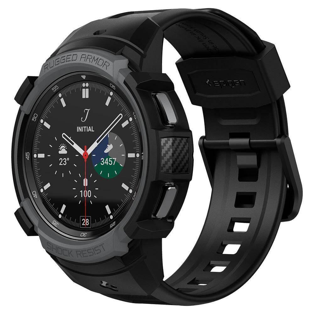 Удароустойчив TPU кейс за Samsung Galaxy Watch 4 Classic 46mm - Spigen Rugged Armor Pro Case (тъмносив) | JAR Computers Удароустойчив TPU кейс за Samsung Galaxy Watch 4 Classic 46mm - Spigen Rugged Armor Pro Case (тъмносив)