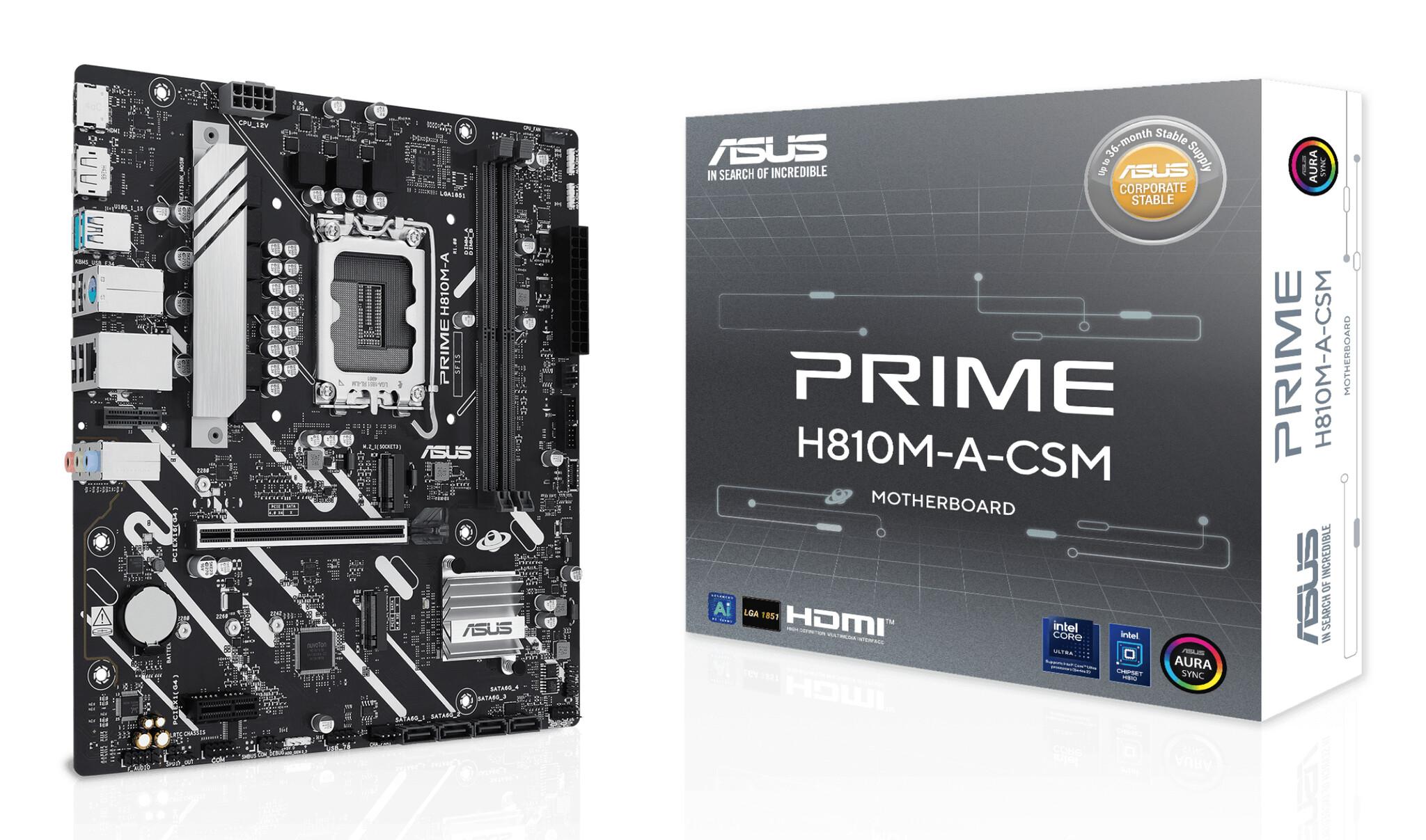 ASUS PRIME H810M-A-CSM Intel H810 LGA 1851 (Socket V1) микро ATX | JAR Computers ASUS PRIME H810M-A-CSM Intel H810 LGA 1851 (Socket V1) микро ATX