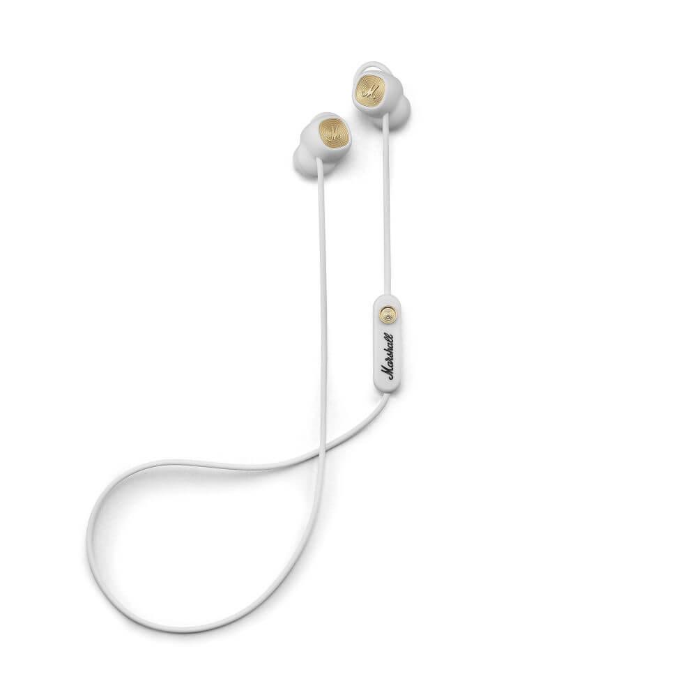 Безжични слушалки с микрофон за смартфони и мобилни устройства - Marshall Minor II Bluetooth (бял) | JAR Computers Безжични слушалки с микрофон за смартфони и мобилни устройства - Marshall Minor II Bluetooth (бял)