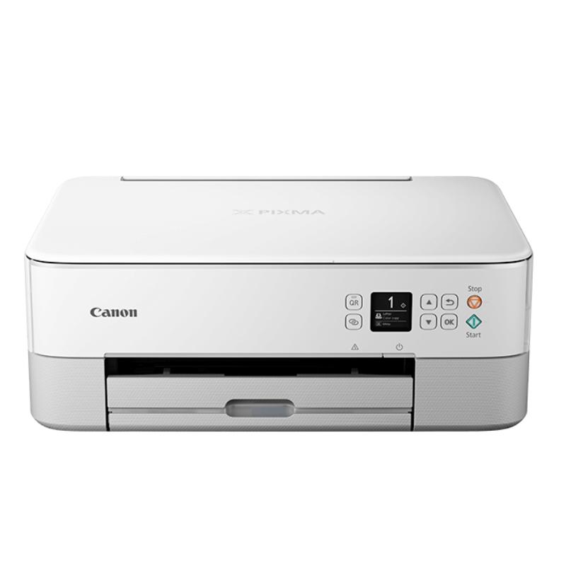 Canon PIXMA TS5351a All-In-One, White + Canon Photo Cube and Frame + PP-201 5x5” Photo Paper Plus Glossy II (40 sheets) - Creative Pack, Green