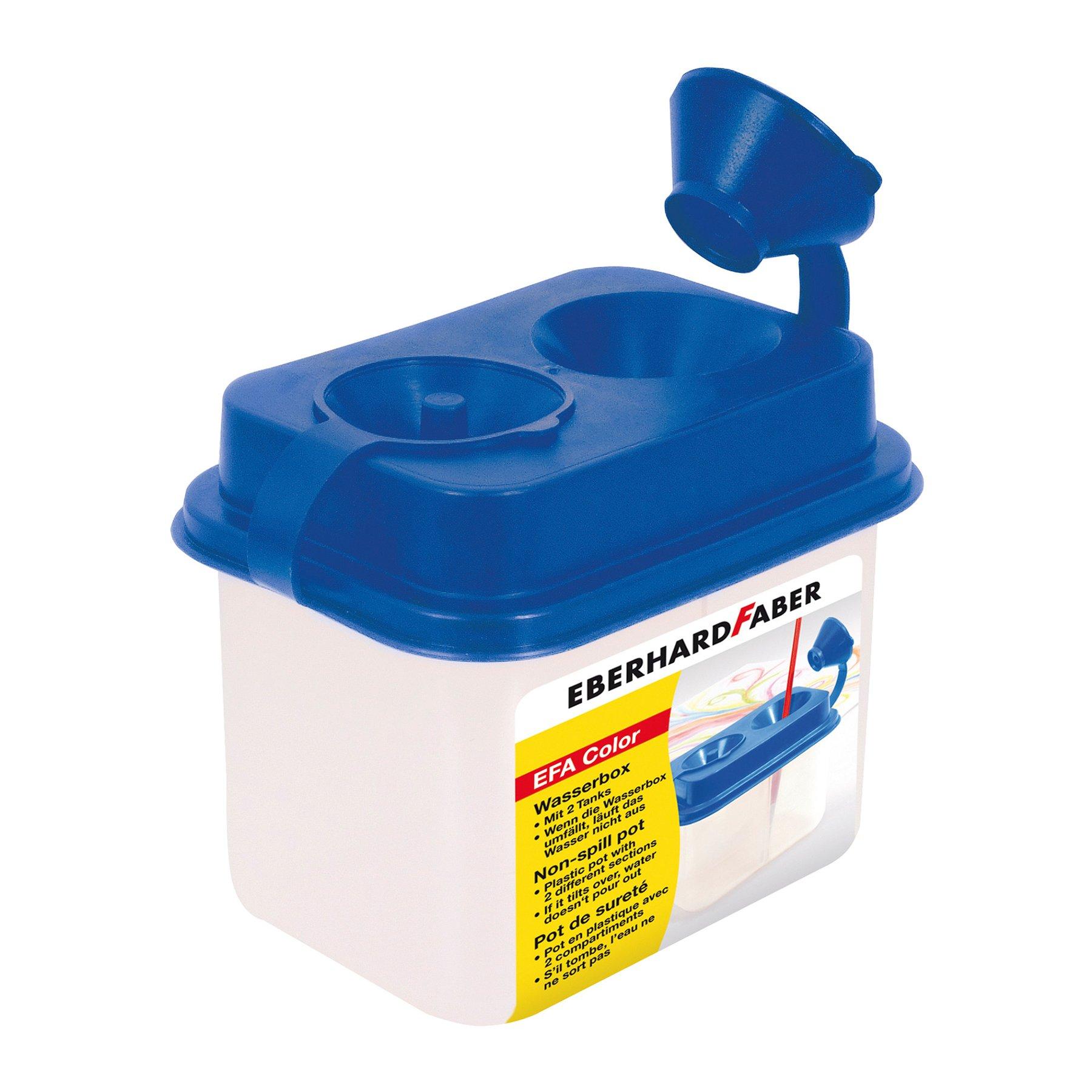 Eberhard Faber Чаша за рисуване, с 2 отделения и капак, синя | JAR Computers Eberhard Faber Чаша за рисуване, с 2 отделения и капак, синя