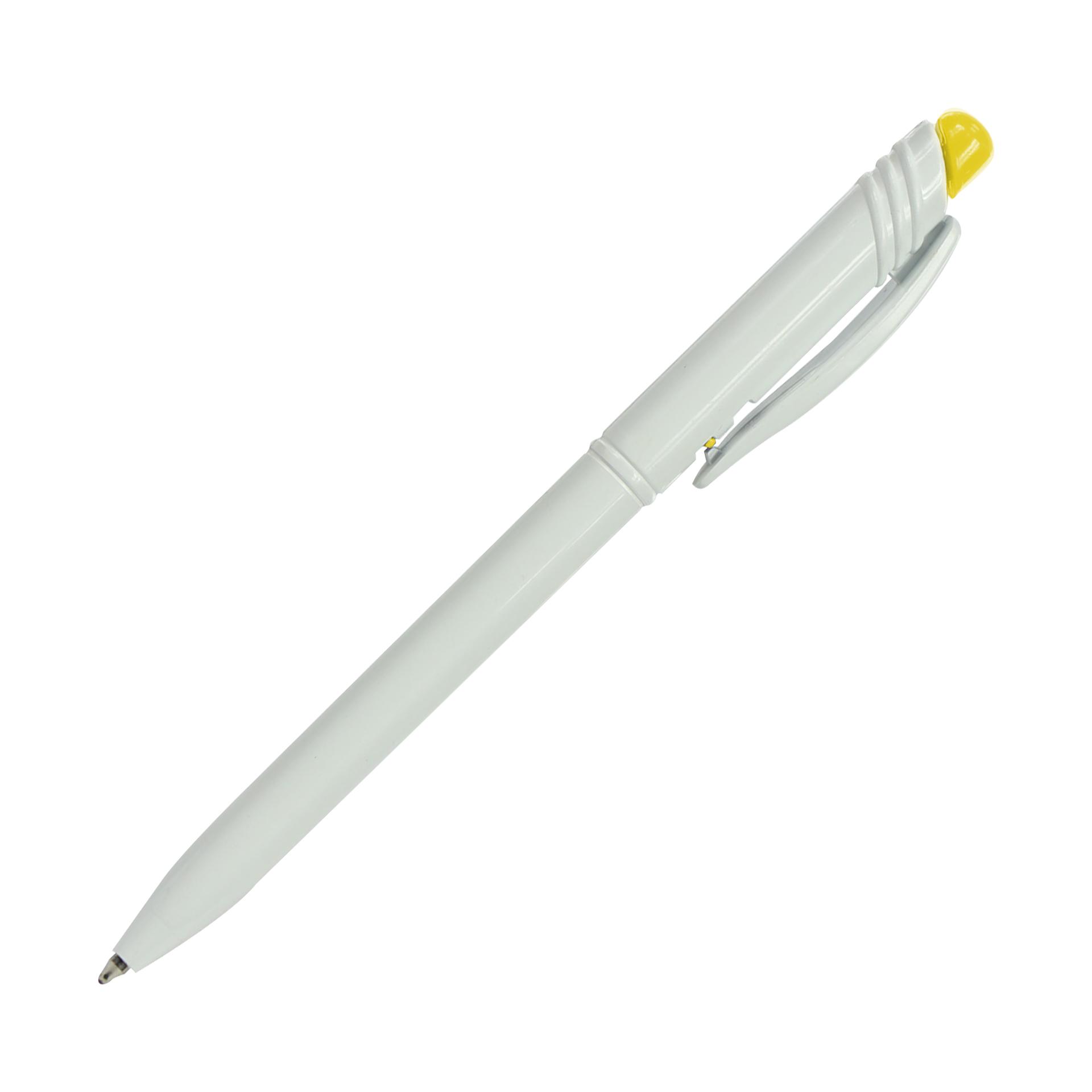 Химикалка Slim, бяло-жълта, 20 броя