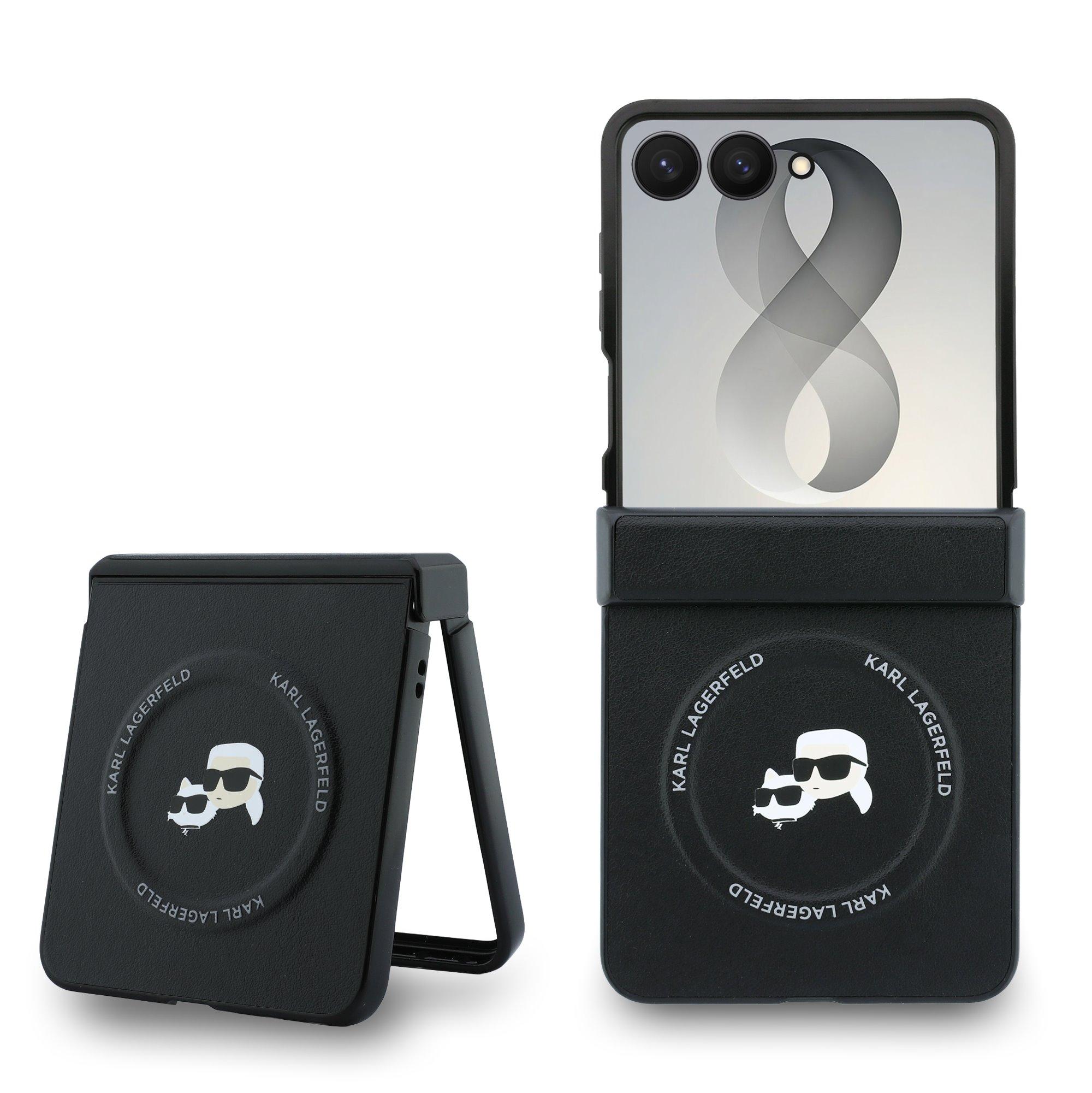 Karl Lagerfeld Калъф Samsung Z Flip 8, PU K/C Heads Magnetic, черен - KLHMZF8PSMLRKCK | JAR Computers Karl Lagerfeld Калъф Samsung Z Flip 8, PU K/C Heads Magnetic, черен - KLHMZF8PSMLRKCK