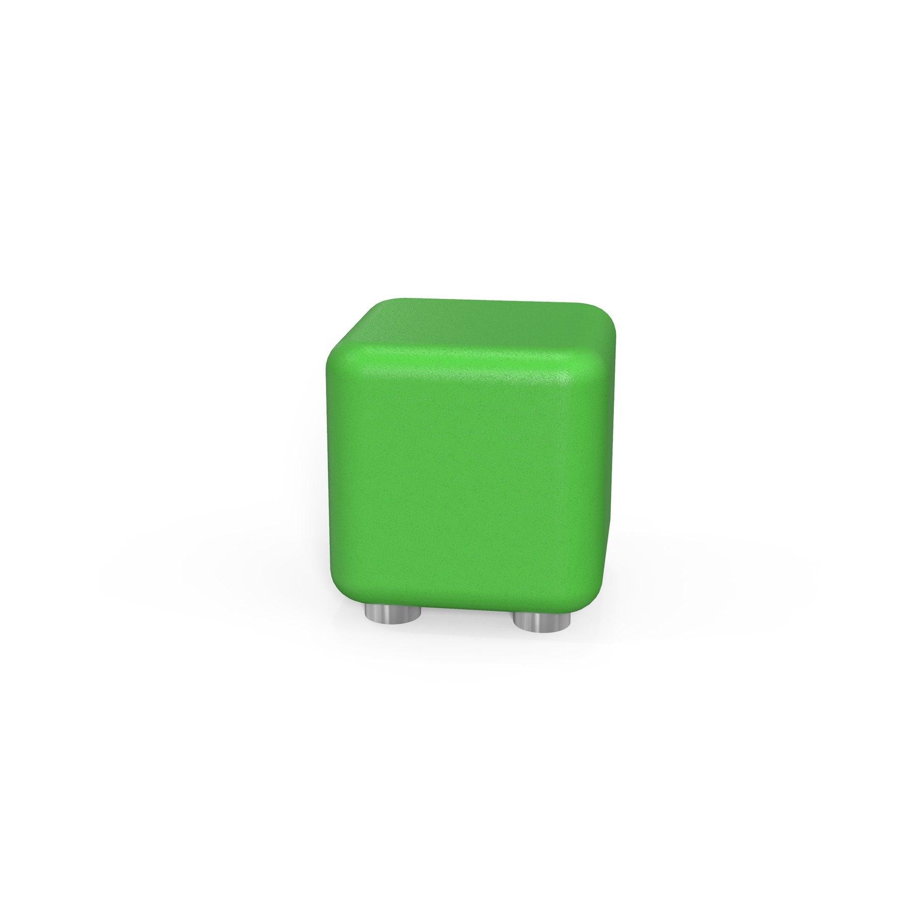 Табуретка RFG Cube, квадратна, екокожа, 60 х 60 х 43 cm, зелена